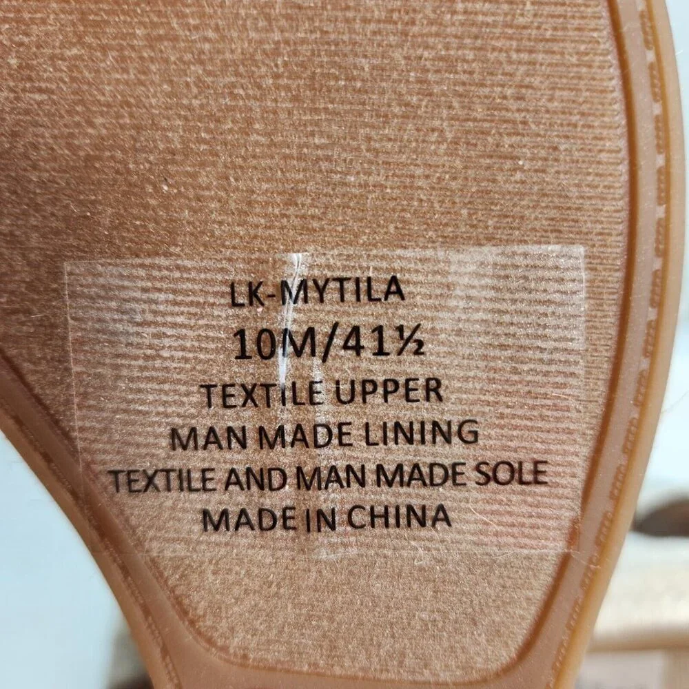 Lucky Brand Women’s Size 10 M Beige Gold Mytila Espadrille Wedge Sandals 168